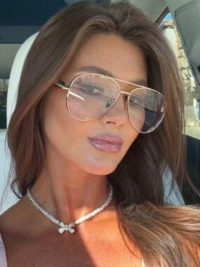 1pc Pilot Frame Metal Double Bridge Toad Eye Fashion Glasses, Personalized Europ